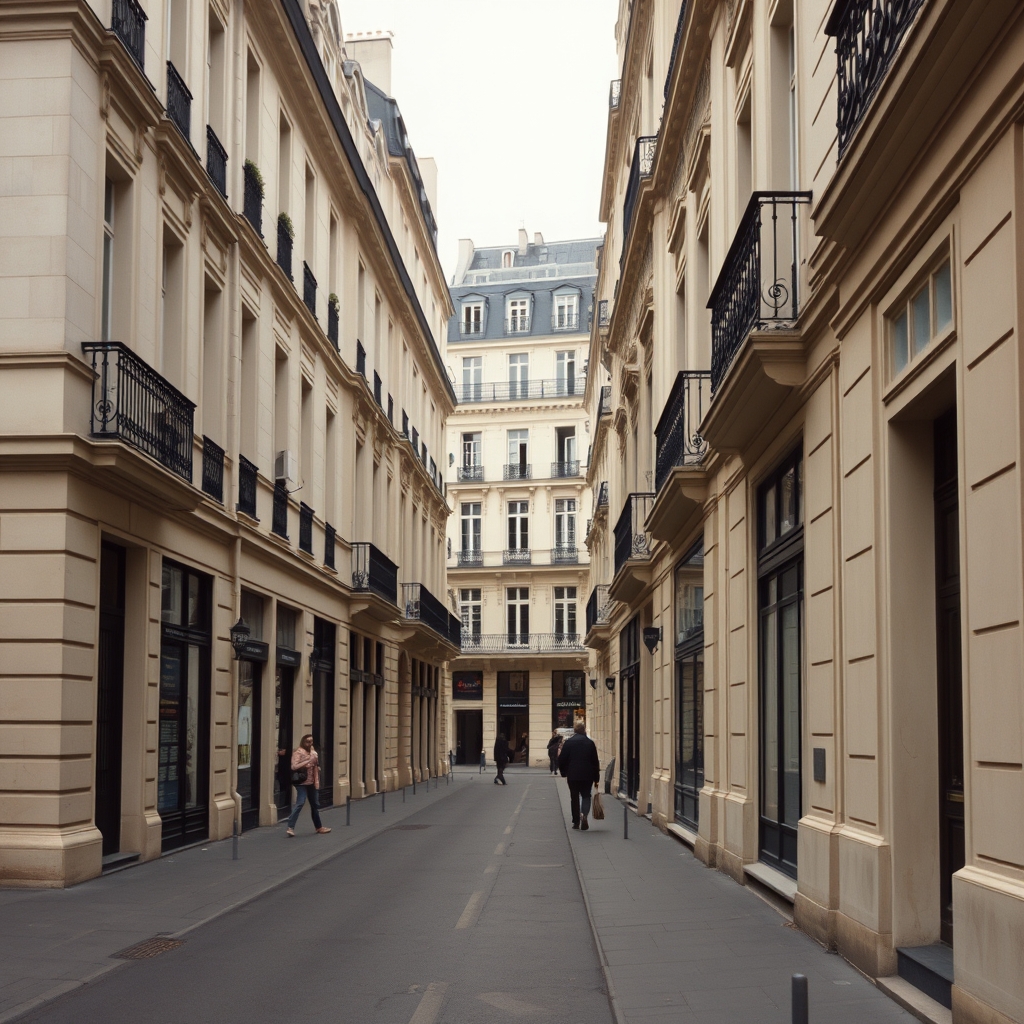 Une rue haussmannienne du quartier Saint-Germain-des-Prés à Paris.